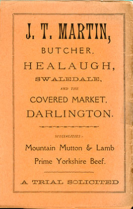 The Handy Guide To Reeth - rear cover advert &copy;CE Cookes & Son