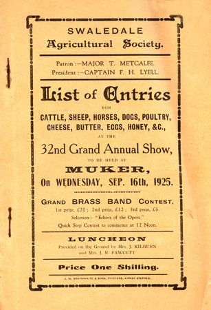 Muker Show 1925 - front cover