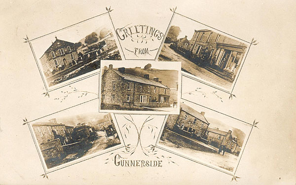 Gunnerside Greetings Postcard 1910 - Published by T Winskill, 89 Queen Victoria Road, Burnley
