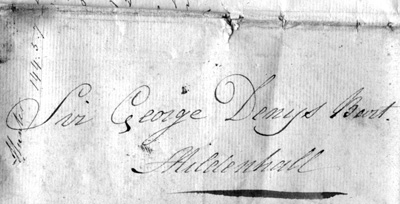 1826 funeral invoice addressed to Sir George Denys Bart