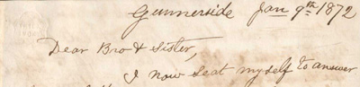 Ralph Daykin 1872 Letter extract -  www.gunnerside.info
