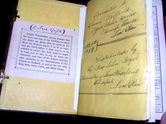 Sarah Whitfield bible inscription page