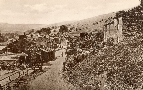 Gunnerside from Hill Top postcard 1943