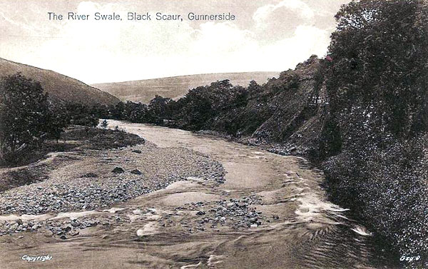 River Swale, Black Scaur, Gunnerside postcard